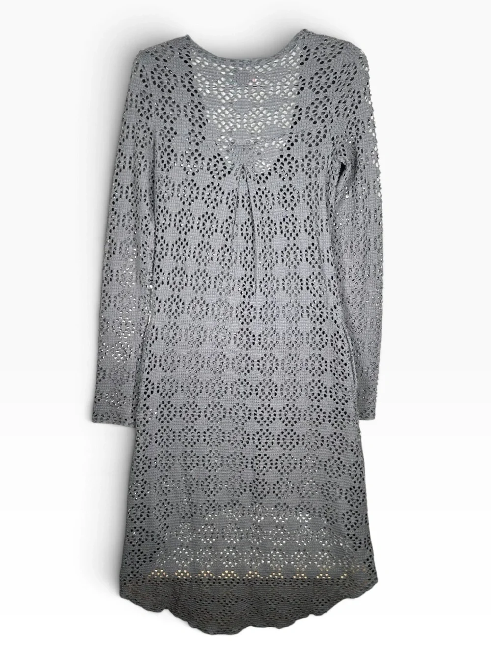 Free People Beach Pointelle Knit High-Low Cardigan Cover-Up Gray XS